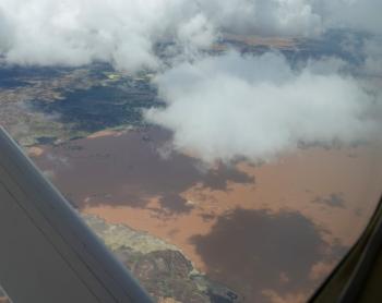 Kenya aerial survey flight over Chalbi Desert in Kalacha, Marsabit.