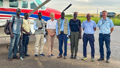 Passengers from Norwegian Embassy and ADRA South Sudan