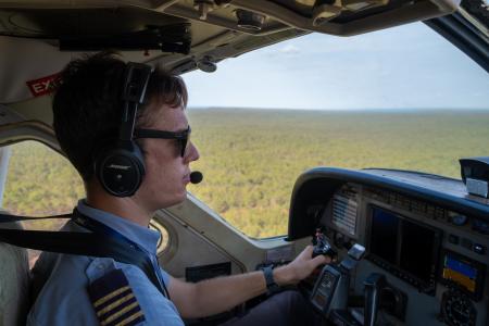 MAF pilot flying plane