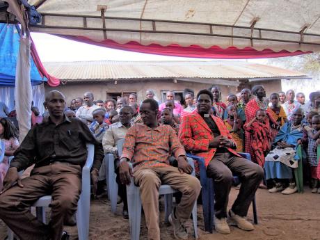 Congregants meet at Elisha's home for celebrations.