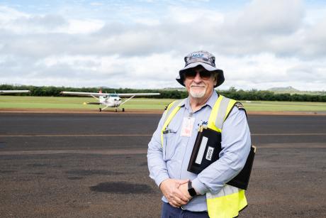 Marcus Grey at Mareeba airstrip