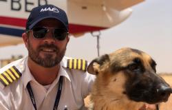 Phil Henderson with passenger Rasby the dog